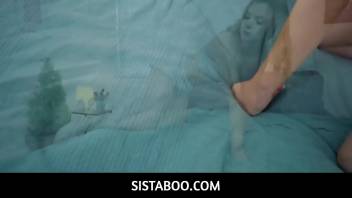 Stepsister bends over and takes her stepbrothers dick deep from behind
